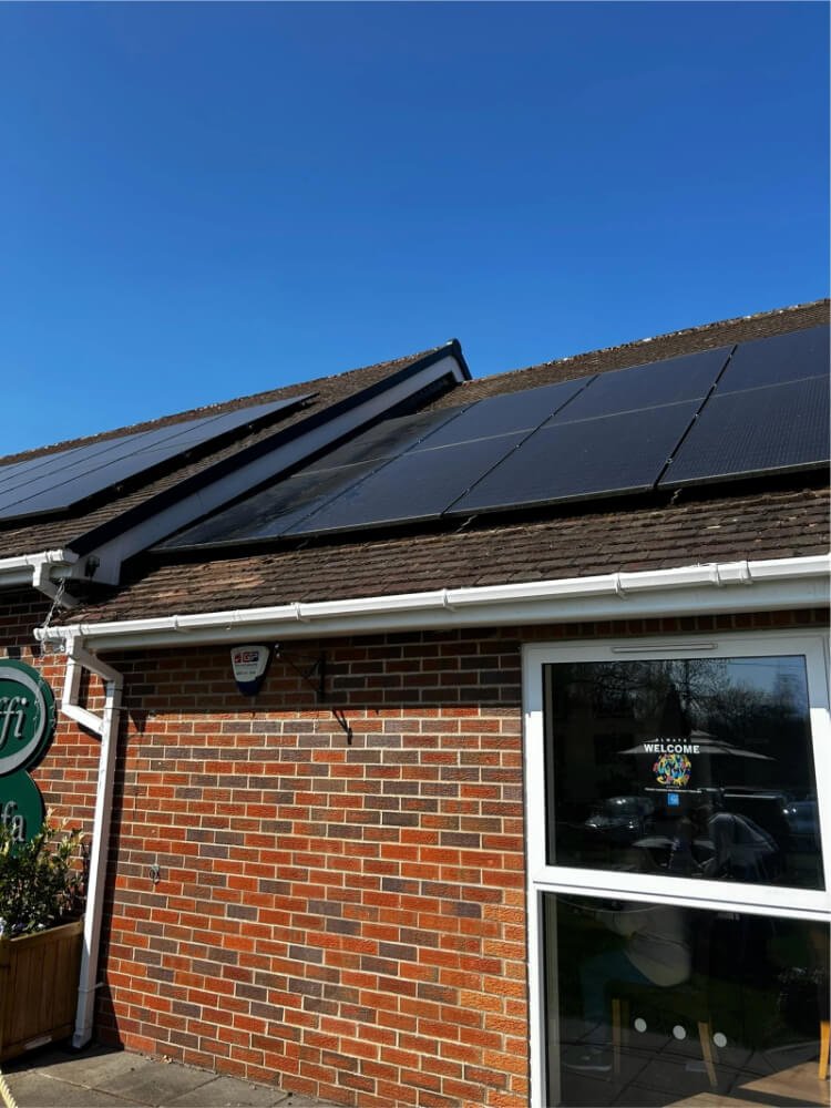 Solar Panels at cafe in Chirk